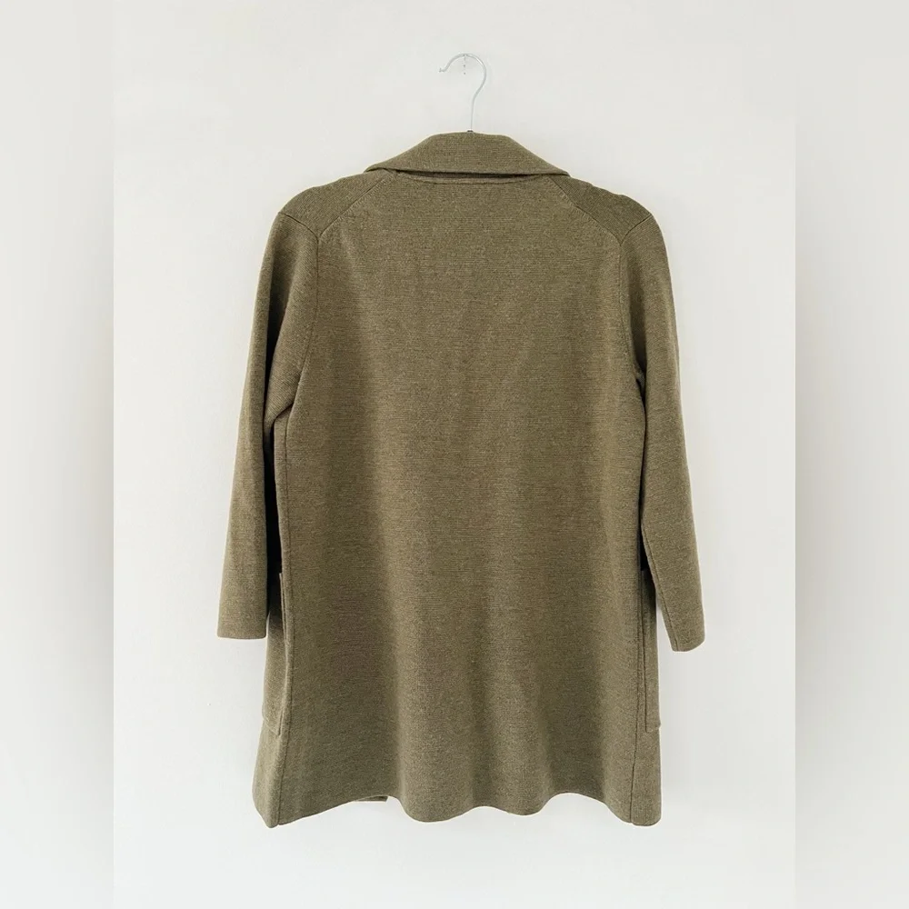 NWT J Crew Sophie open front sweater blazer cardigan olive green wool xsmall
